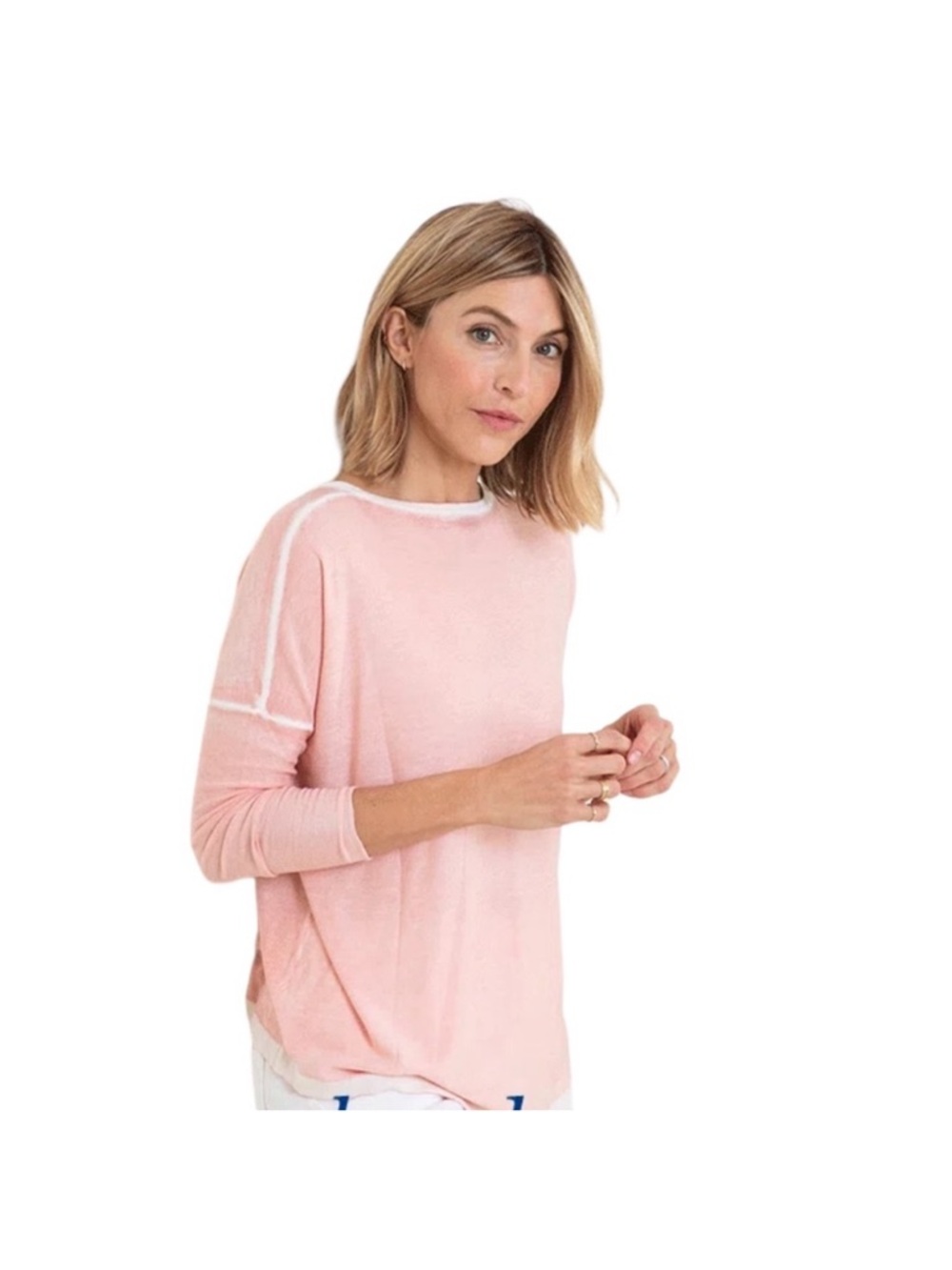 Mersea Saltwash Tee Sweater Cashmere Bamboo Long Sleeve Pink One Soze